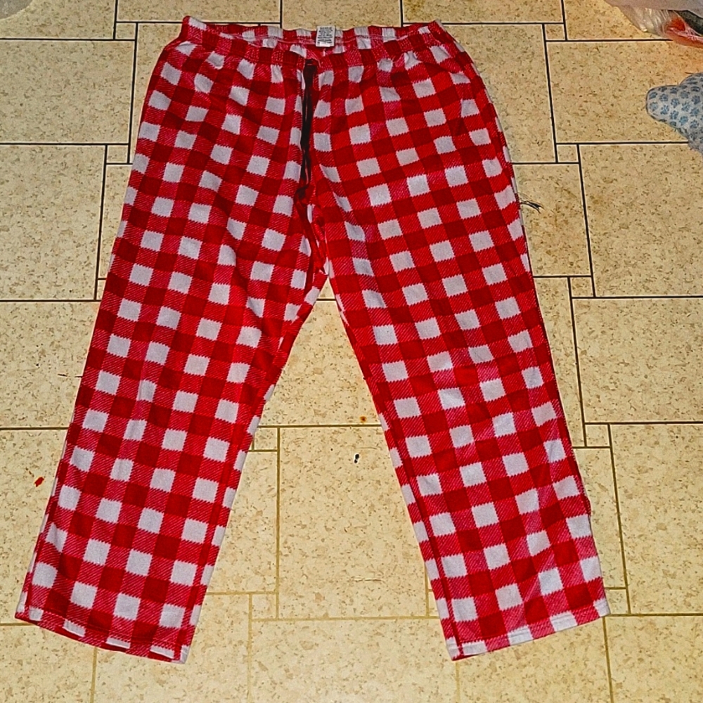 Red & White plaid pajama pants